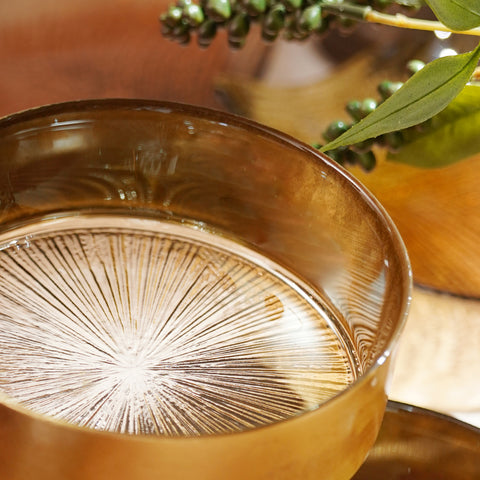 Set of 2 Gold Serving Bowls with Goil Foil Rim