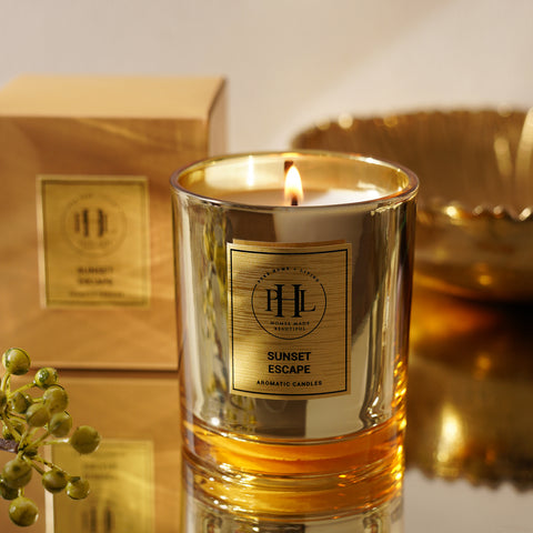 Sunset Escape Scented Wax Filled Jar Candle - Gold