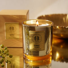 Sunset Escape Scented Wax Filled Jar Candle - Gold