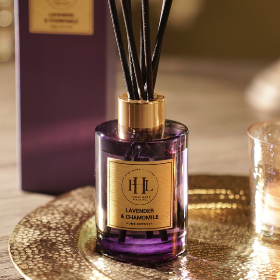 Lavender & Chamomile Scented Glass Diffuser - Purple
