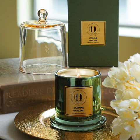 Jasmine Garland Bell Jar Candle - Green