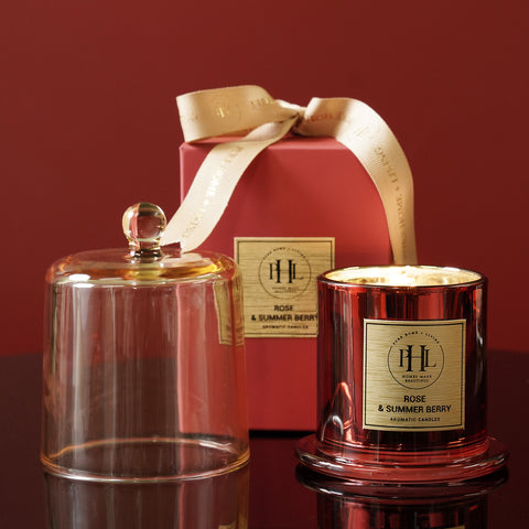 Rose & Summer Berry Bell Jar Candle - Red