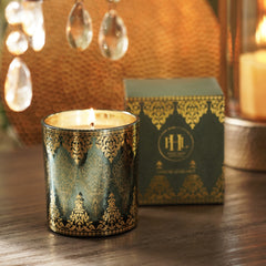 Jasmine Garland Printed Glass Jar Candle - Green