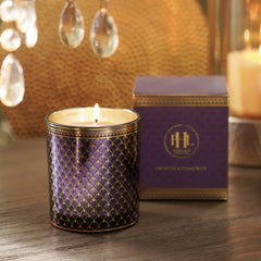 Lavender & Chamomile Printed Glass Jar Candle - Purple