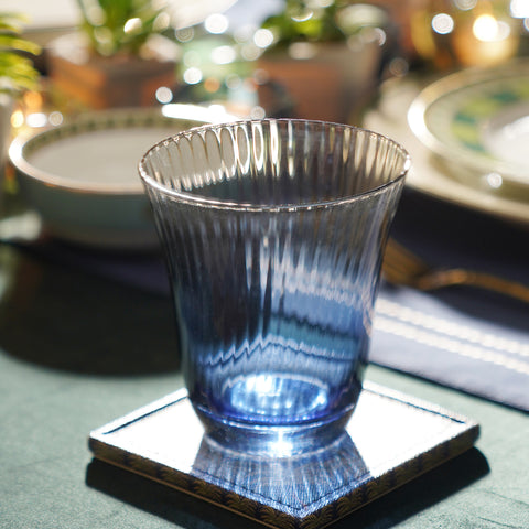 Shop Set Of Blue Grey Cobaltine Ribbed Drinking Glasses at