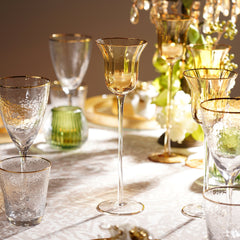Gold Stem Candle Holder with Gold Rim - Medium