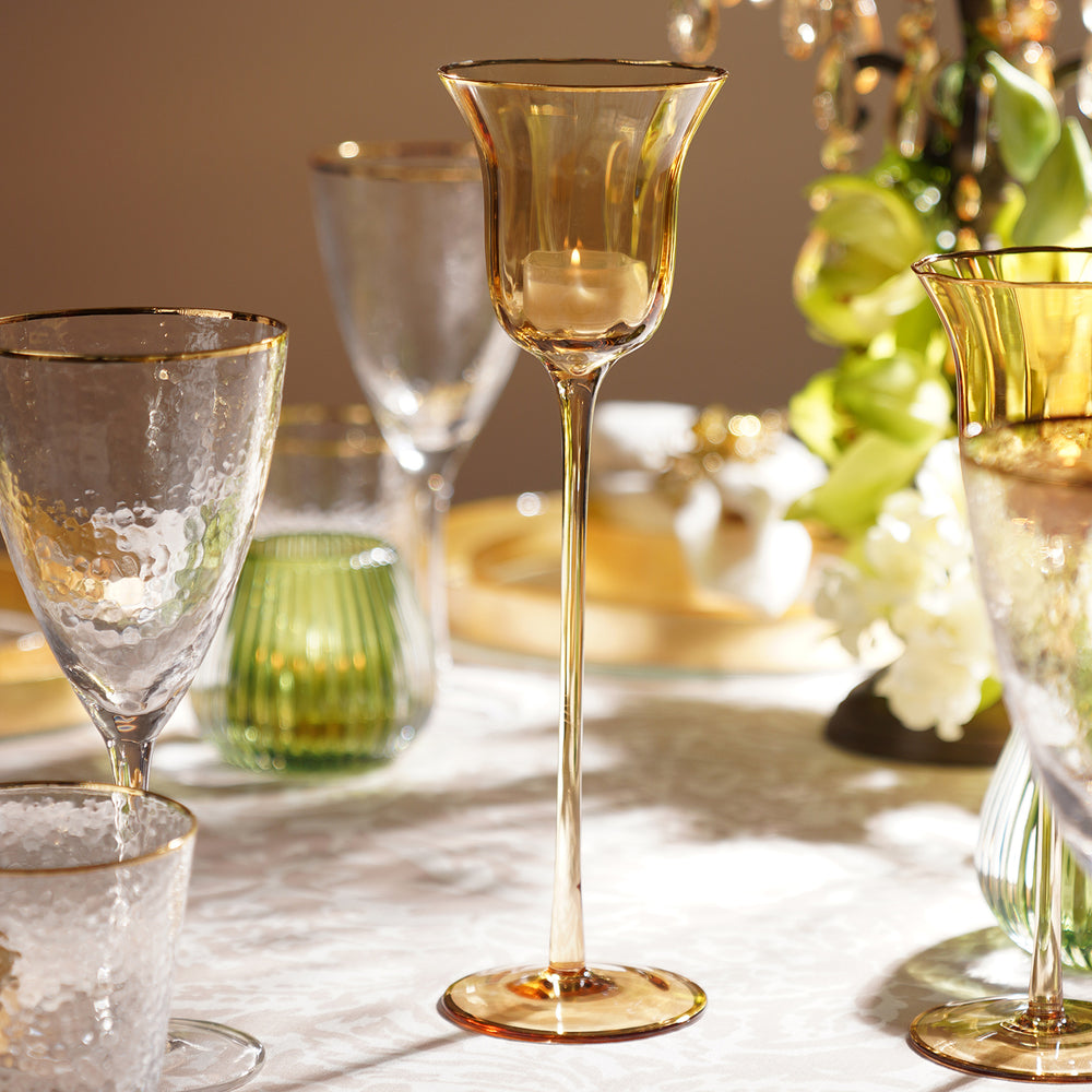 Gold Stem Candle Holder - Medium
