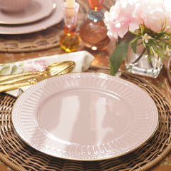 Set of 2 Light Pink Ceramic Dinner Plates