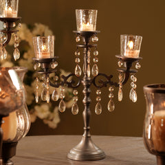 Brown Antique Finish 3 Arm Candelabrum