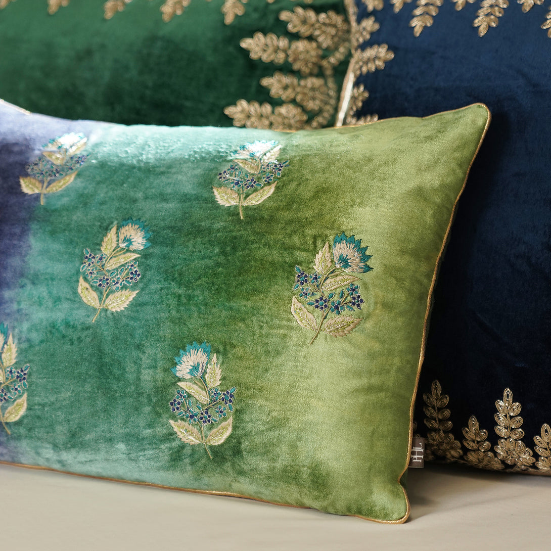 Embroidered Cushion The Range Velvet Cushions Champagne And Gold