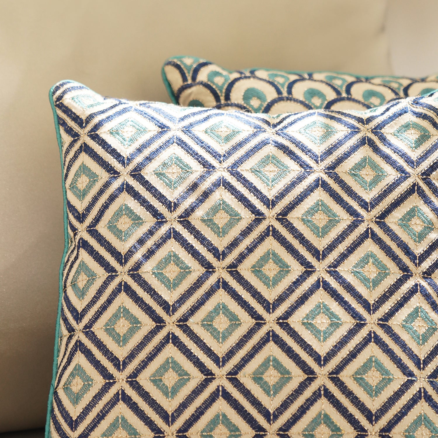 geometric print cushion