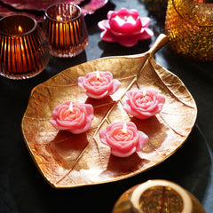 Set of 4 Pink Flower Shaped Candles