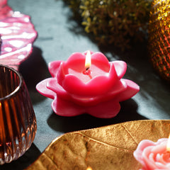 Pink Flower Shaped Candle