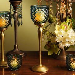 Teal Diamond Cut Hurricane - Large