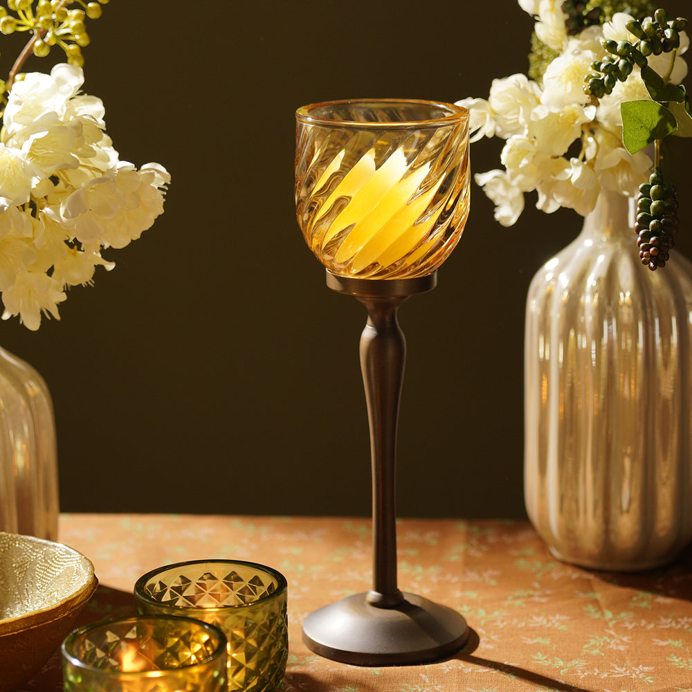 Yellow Swirl Textured Hurricane - Large