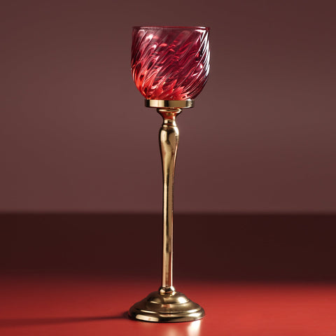 Red Swirl Textured Hurricane - Large