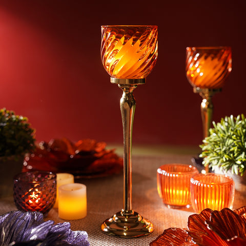 Orange Swirl Textured Hurricane - Large