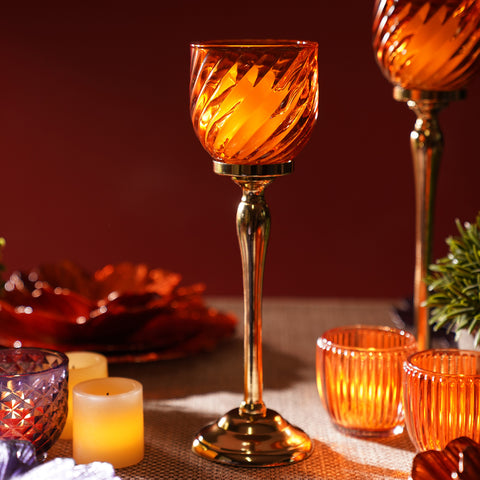 Orange Swirl Textured Hurricane - Small