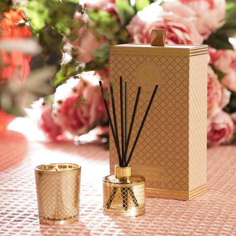 Gold Jasmine Garland Candle & Diffuser Set