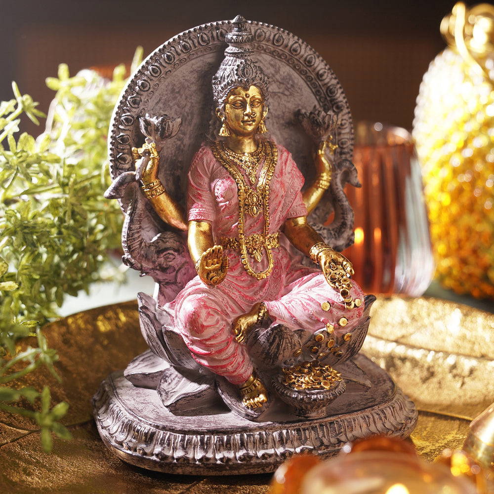 Pink Goddess Lakshmi Idol
