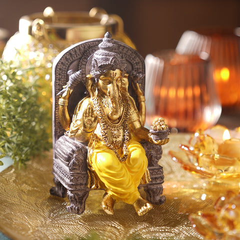 Yellow Ganesha Idol