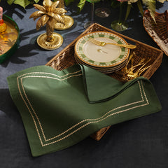 Set of 2 Green Linen Placemats