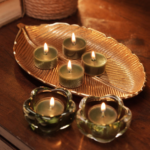 Set of 6 Green Tealight Candles