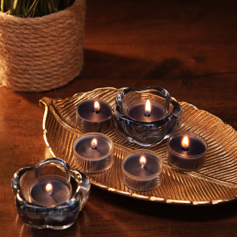 Set of 6 Blue Tealight Candles