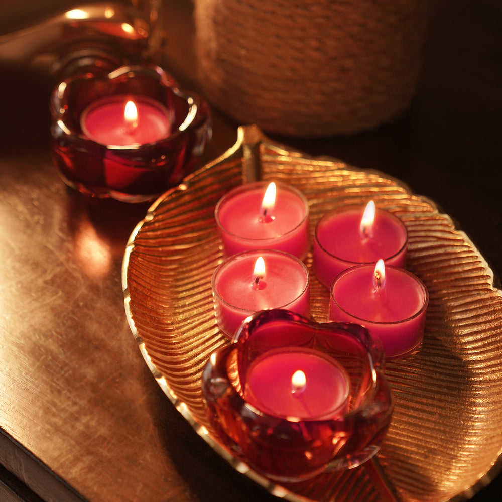Set of 6 Pink Tealight Candles