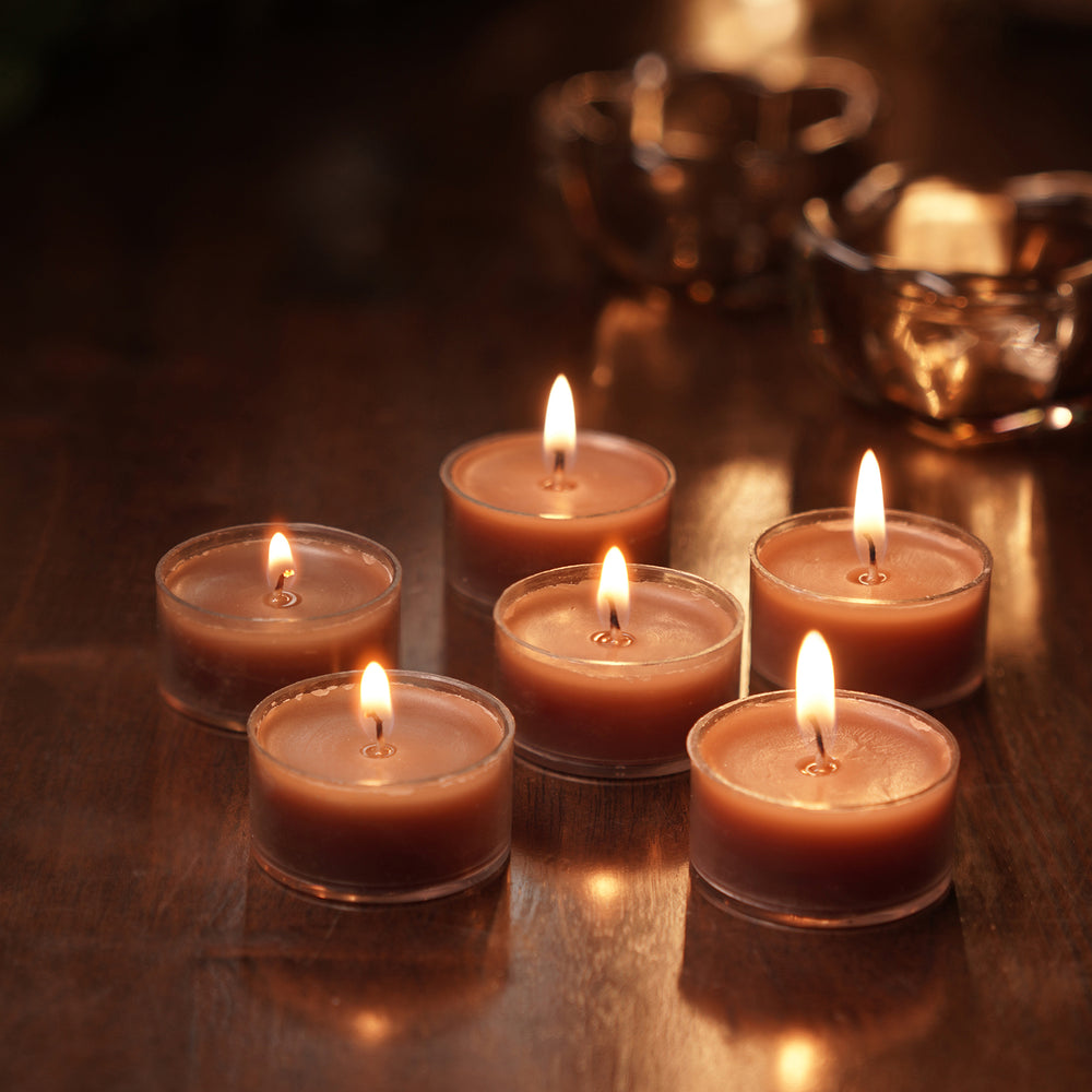 Set of 6 Brown Tealight Candles