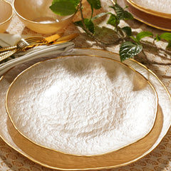 Set of 2 Beige Dune Glass Dinner Plates