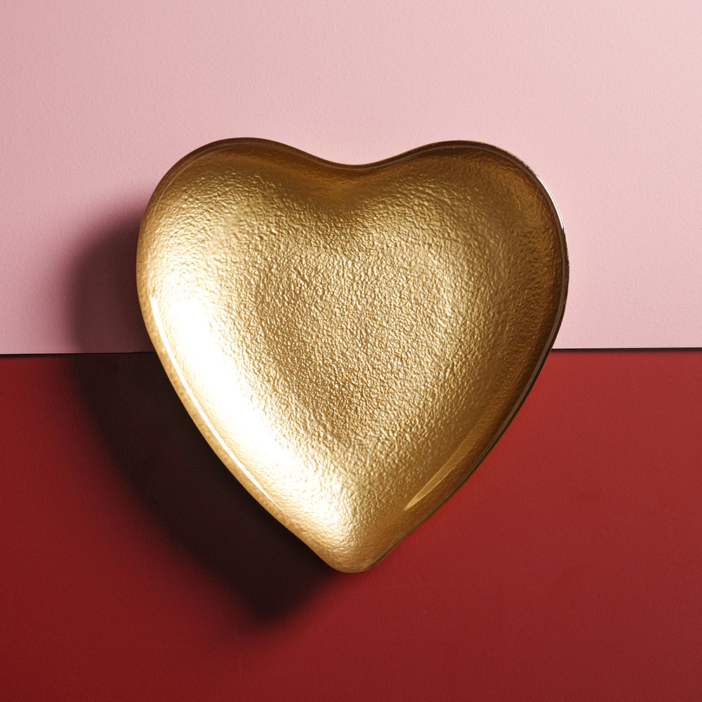 Gold Textured Glass Platter - Small