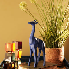 Blue Polyresin Giraffe Figurine - Small