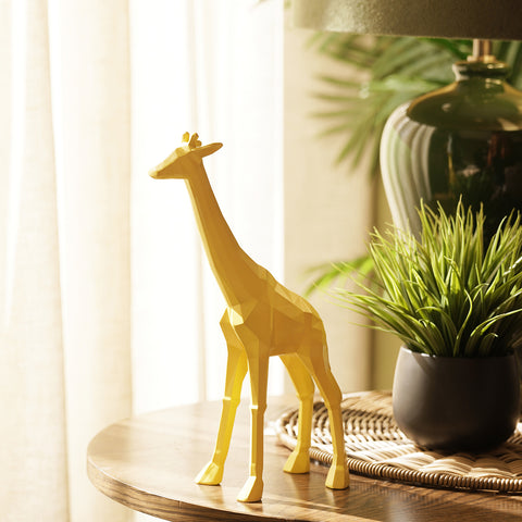 Yellow Polyresin Giraffe Figurine - Large