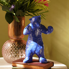 Blue Polyresin Bear Figurine - Small
