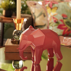 Orange Polyresin Elephant Figurine