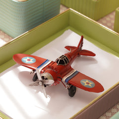 Red Metal Decorative Vintage Plane