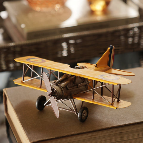 Yellow Metal Decorative Vintage Plane