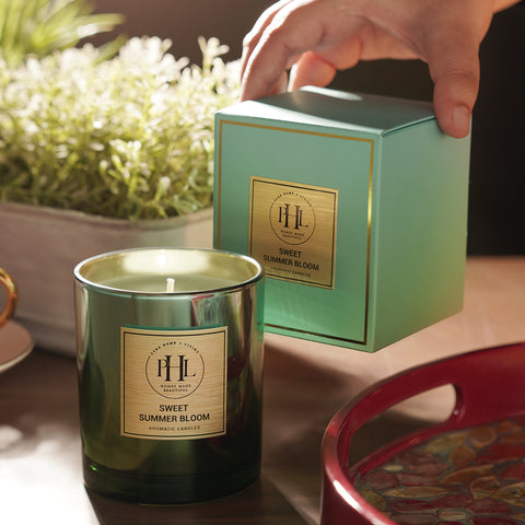 Sweet Summer Bloom Scented Wax Filled Jar Candle - Green