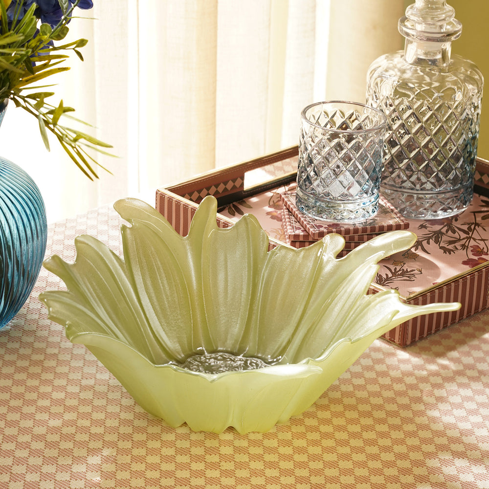 Green & Gold Papatya Flower Serving Platter - Large
