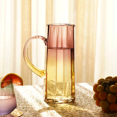Purple & Yellow Ombre Linear Textured Pitcher
