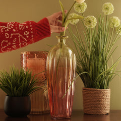 Yellow & Orange Ombre Glass Vase