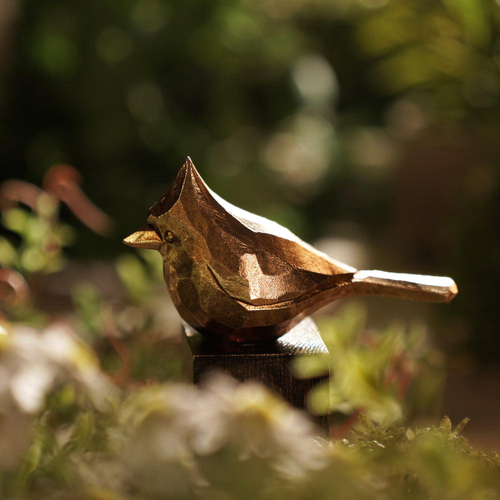 Gold Polyresin Antique Finish Bird Figurine
