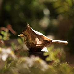 Gold Polyresin Antique Finish Bird Figurine