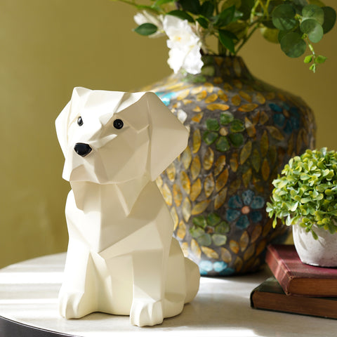 Ivory Polyresin Puppy Figurine