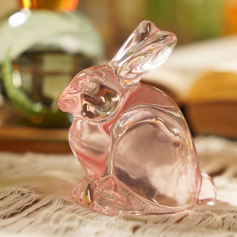 Pink Glass Rabbit - Small
