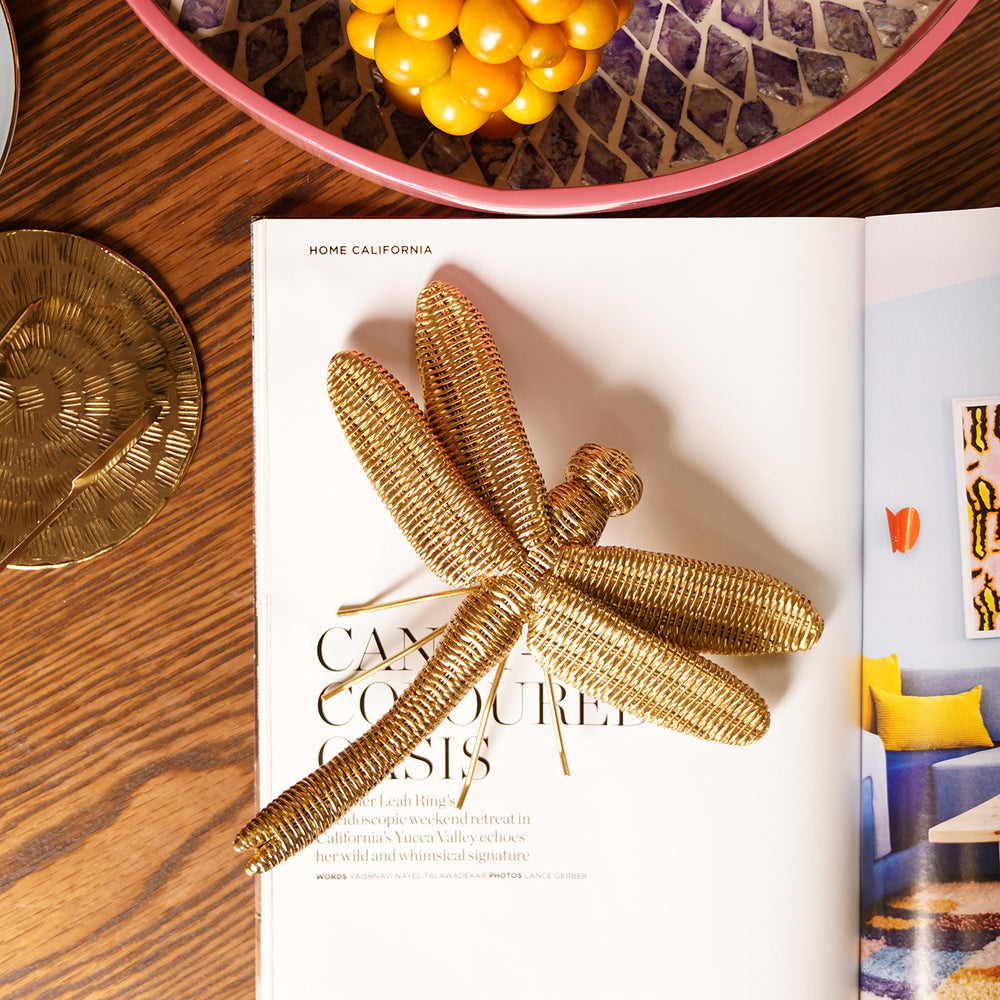 Gold Polyresin Dragonfly - Large