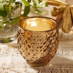 Shop Light Amber Diamond Textured Tealight Holder - Large - at