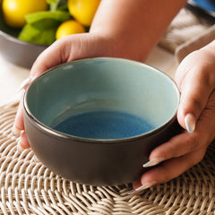 Blue Crackle Glaze Serving Bowl