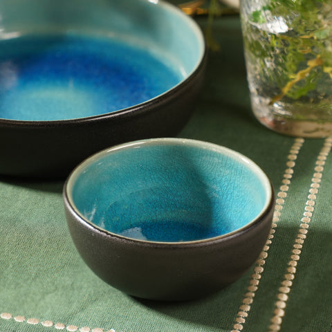 Blue Crackle Glaze Side Bowl